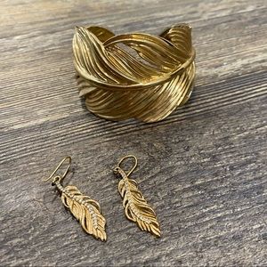 Secret Garden Feather Cuff & Feather Earrings